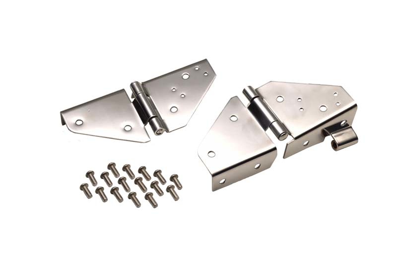 Kentrol 76-95 Jeep CJ/Wrangler YJ Windshield Hinge Pair – Polished Silver