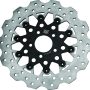 Twin Power 08-Up FLH FLT Rear 11.8 Scalloped Floating Rotor Black Mesh