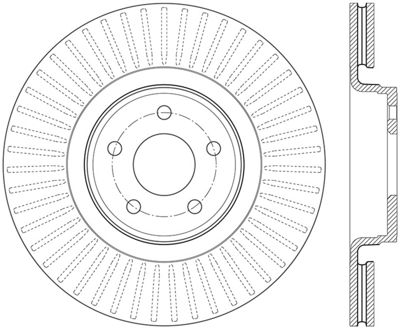 StopTech 14+ Ford Focus ST w/ 335mm Brakes Front Right Slotted & Drilled Rotor