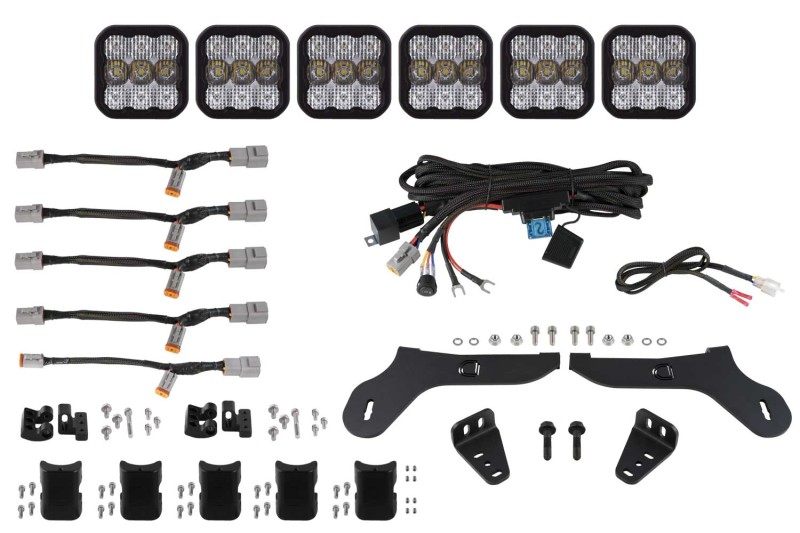 Diode Dynamics 17-20 Ford Raptor SS5 Grille CrossLink Lightbar Kit – Pro White Combo