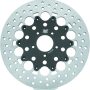 Twin Power 08-13 FLH FLT 08-16 FLHR 06-17 Dyna Front 11.8 Floating Rotor With Holes Black