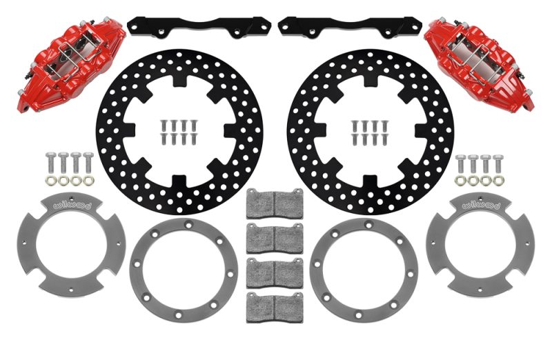 Wilwood 17-21 Can-Am X3RS Red 6-Piston Front Kit 11.25in – Drilled Rotors
