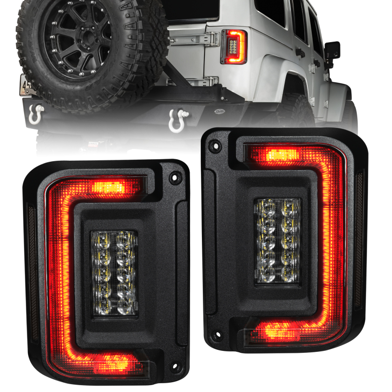 Oracle 07-17 Jeep Wrangler JK Flush Mount LED Tail Lights – Tinted