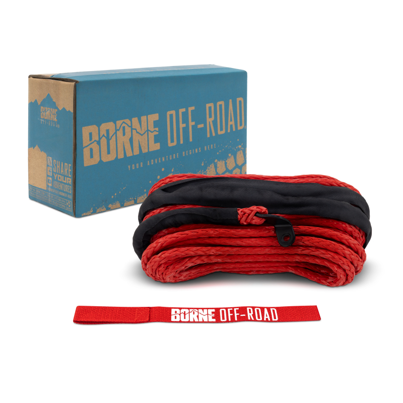 Borne Off-Road Synthetic Rope – 3/8in x 85ft – Red