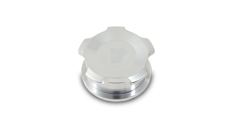 Vibrant 2in OD Aluminum Weld Bungs w/ Polished Aluminum Threaded Cap (incl. O-Ring)