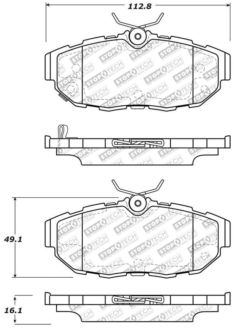 StopTech Street Select Brake Pads – Rear
