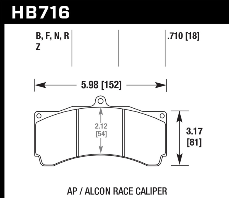 Hawk HPS Brake Pads w/ 0.710 Thickness – AP Racing Alcon