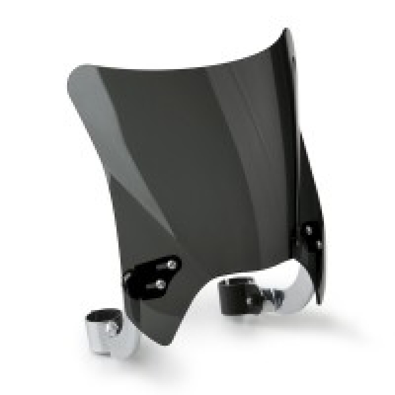 National Cycle Fits up to 48 mm. O.D. Mohawk Chrome Hardware/Curve Bracket/Windshield-Dark Tint