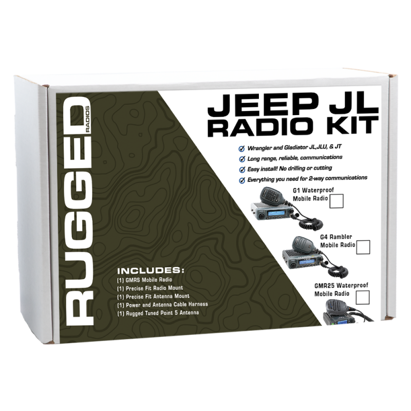 Rugged Radios Jeep Wrangler JL/JLU/Gladiator JT 2-Way GMRS Radio Kit 25 Watt – GMR25 Waterproof