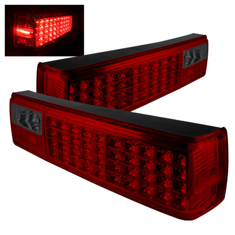 xTune Ford Mustang 87-93 LED Tail Lights Red Smoke ALT-ON-FM87-LED-RS