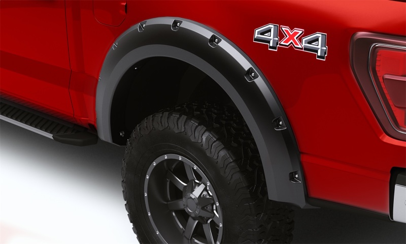 Lund 21-22 Ford F-150 (Excl. Lightning) RX-Rivet Style Smooth Fender Flares – Black (2 Pc. Rear)