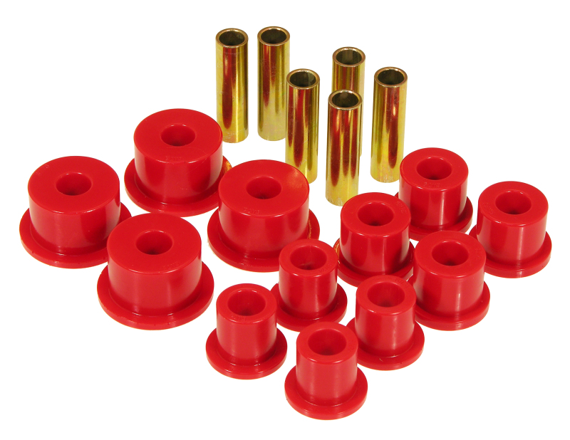 Prothane 74-91 Jeep Cherokee Front Spring & Shackle Bushings (w/ 2in OD Main Eye) – Red