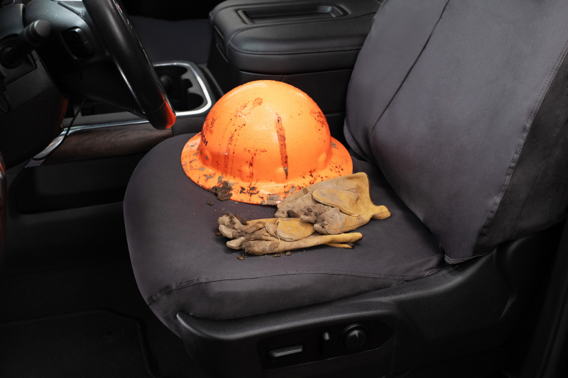 Covercraft 19-24 Dodge Ram Polycotton SeatSaver Custom Front Row Seat Covers - Charcoal