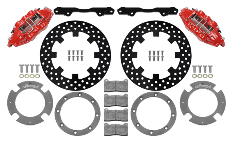 Wilwood 17-21 Can-Am X3RS Red 6-Piston Rear Kit 11.25in – Drilled Rotors