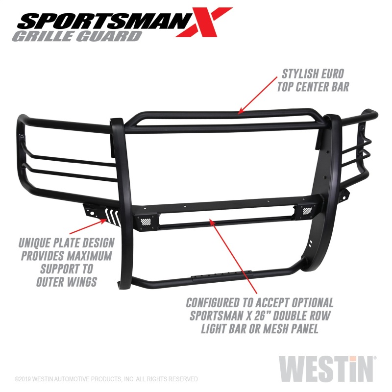 Westin 16-18 Chevy Silverado 1500 Sportsman X Grille Guard – Textured Black