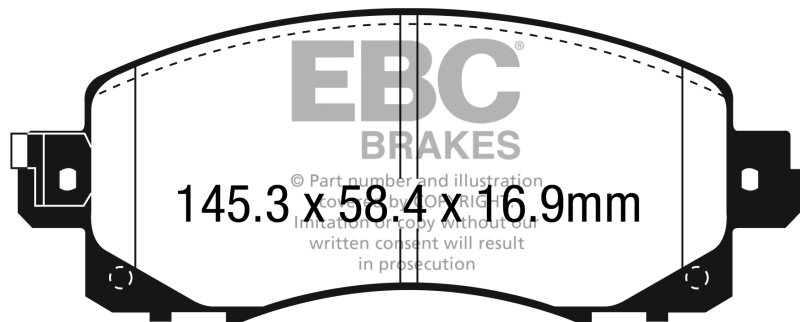 EBC 2022+ Subaru WRX 2.4T / 18-23 Subaru Crosstrek Redstuff Front Brake Pads