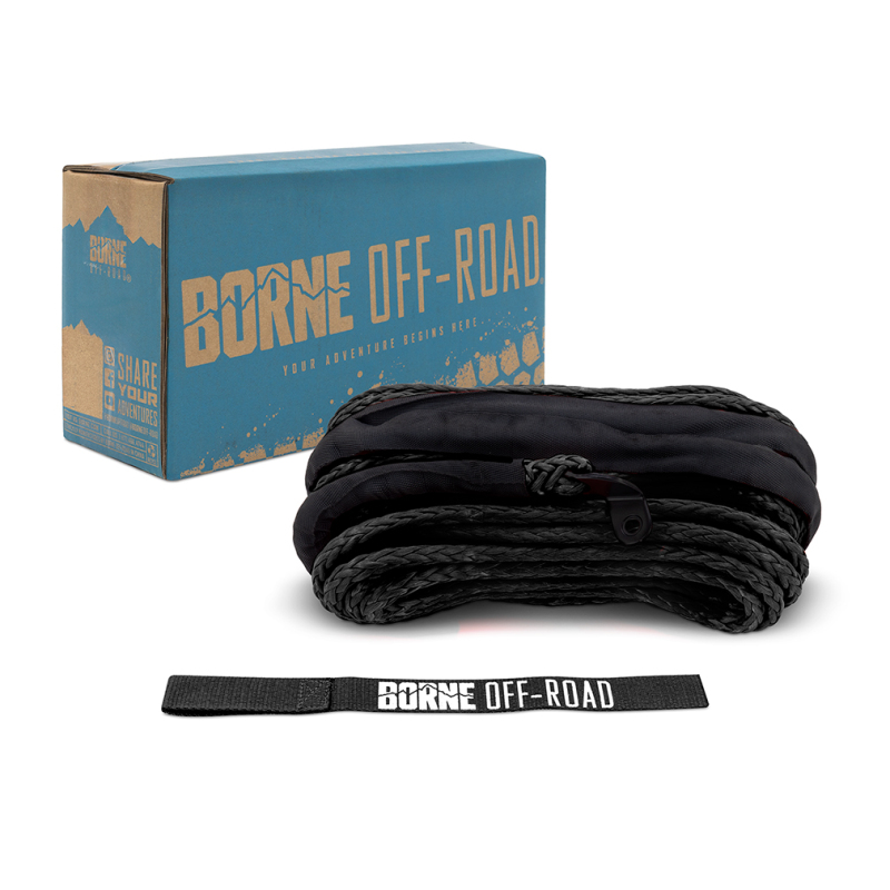 Borne Off-Road Synthetic Rope – 3/8in x 85ft – Black