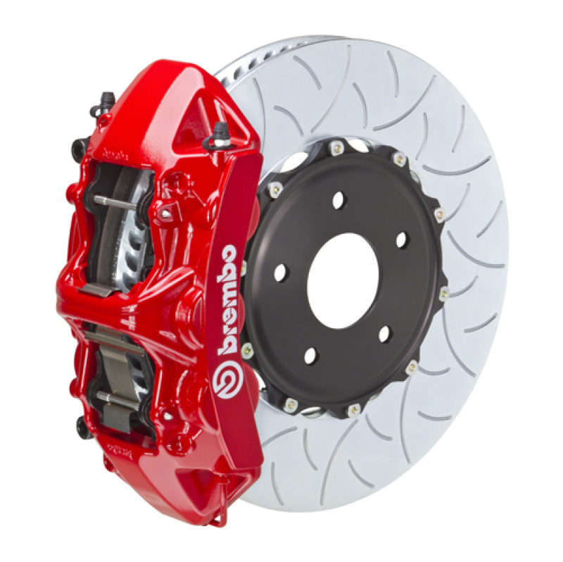 Brembo 04-17 WRX STi/18-21 WRX STI Front GT BBK 6 Piston Cast 350×34 2pc Rotor Slotted Type3-Red