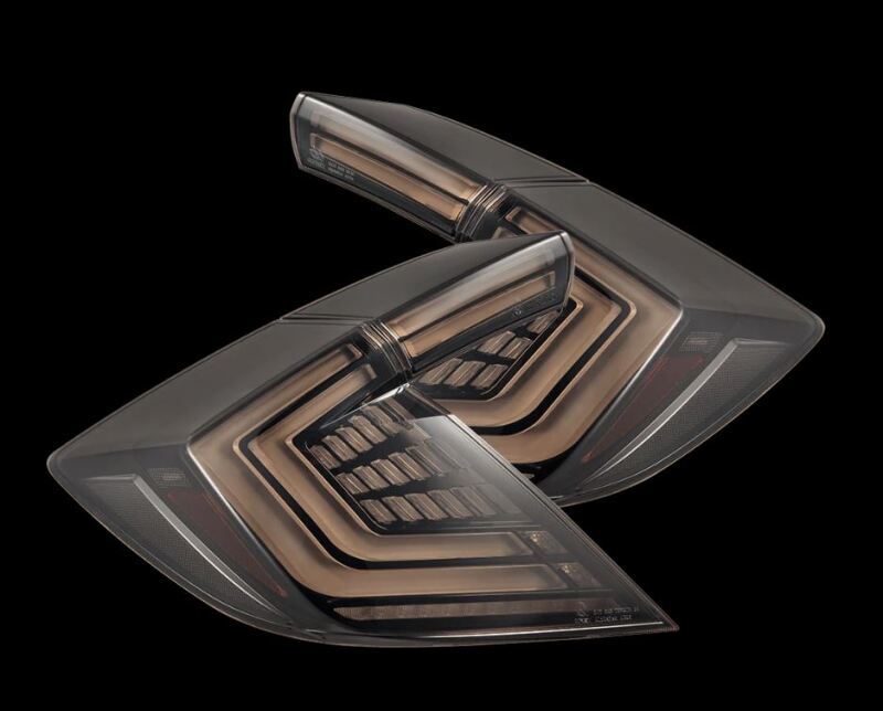 AlphaRex 16-21 Honda Civic Hatchback / Type-R FK8 Nova-Series LED Tail Lights – Black Smoke