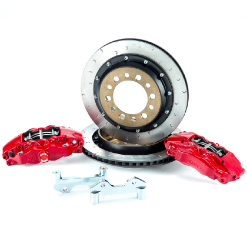 Alcon 2007+ Jeep JK w/ 5×5.5in Hub 355x22mm Rotor 4-Piston Calipers Rear Brake Upgrade Kit – Red