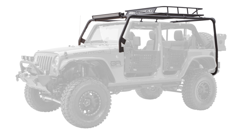 Body Armor 4×4 07-18 Jeep Wrangler JK 2/4 Door Cargo Roof Rack Box 1 Of 2