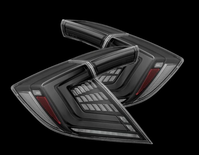 AlphaRex 16-21 Honda Civic Hatchback/ Type-R FK8 Nova-Series LED Tail Lights (Pair) – Alpha Black