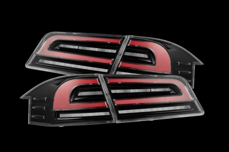 AlphaRex 12-21 Tesla Model S LUXX-Series LED Tail Lights – Black/Red