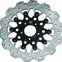 Twin Power 08-13 FLH FLT 08-16 FLHR 06-17 Dyna Front 11.8 Scalloped Floating Rotor Black Mesh