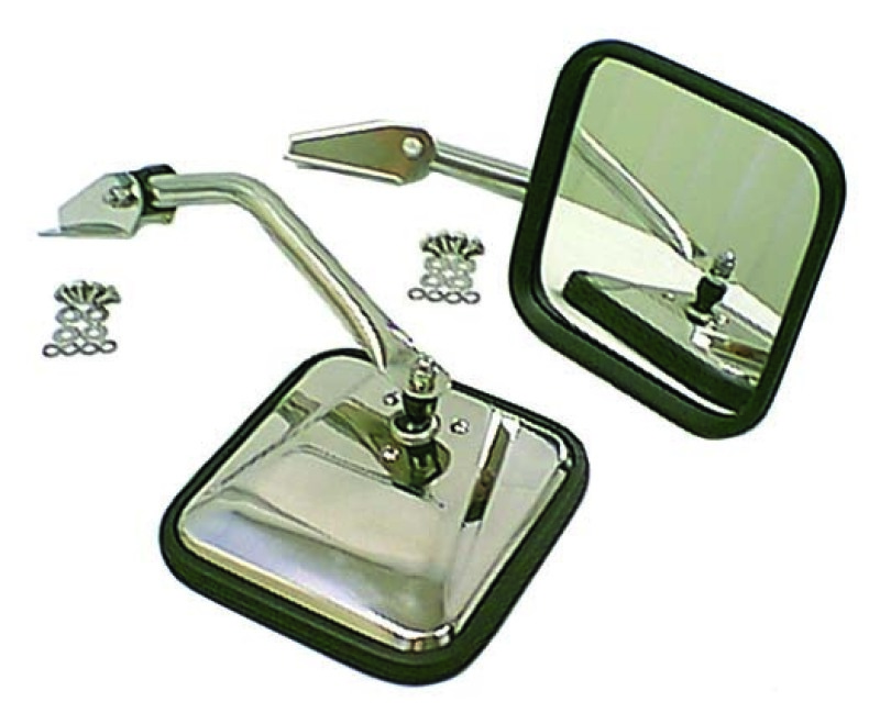 Rugged Ridge 55-86 Jeep CJ Chrome CJ-Style Side Mirror Kit