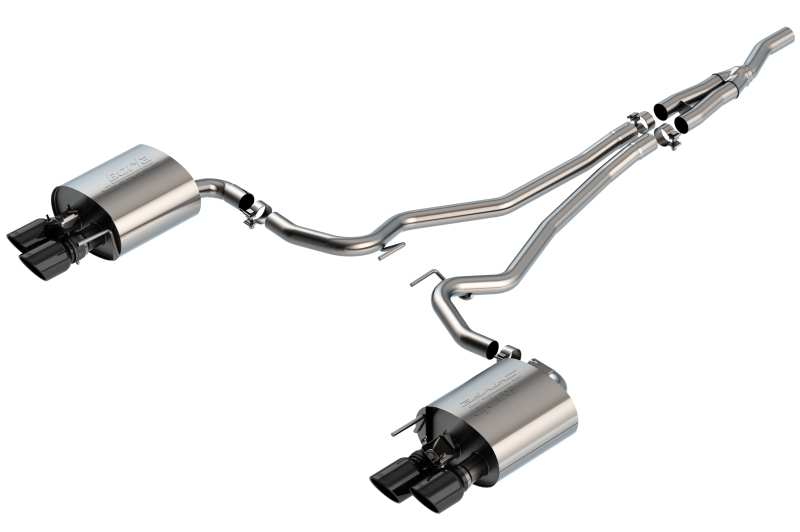 Borla 19-20 Ford Mustang Ecoboost 2.3L 2.25in S-type Exhaust w/ Valves – Black Chrome Tips