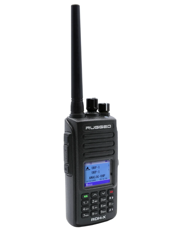 Rugged Radios WATERPROOF – Rugged RDH-X – Bus Band 2-Way Radio – Digital and Analog / Black