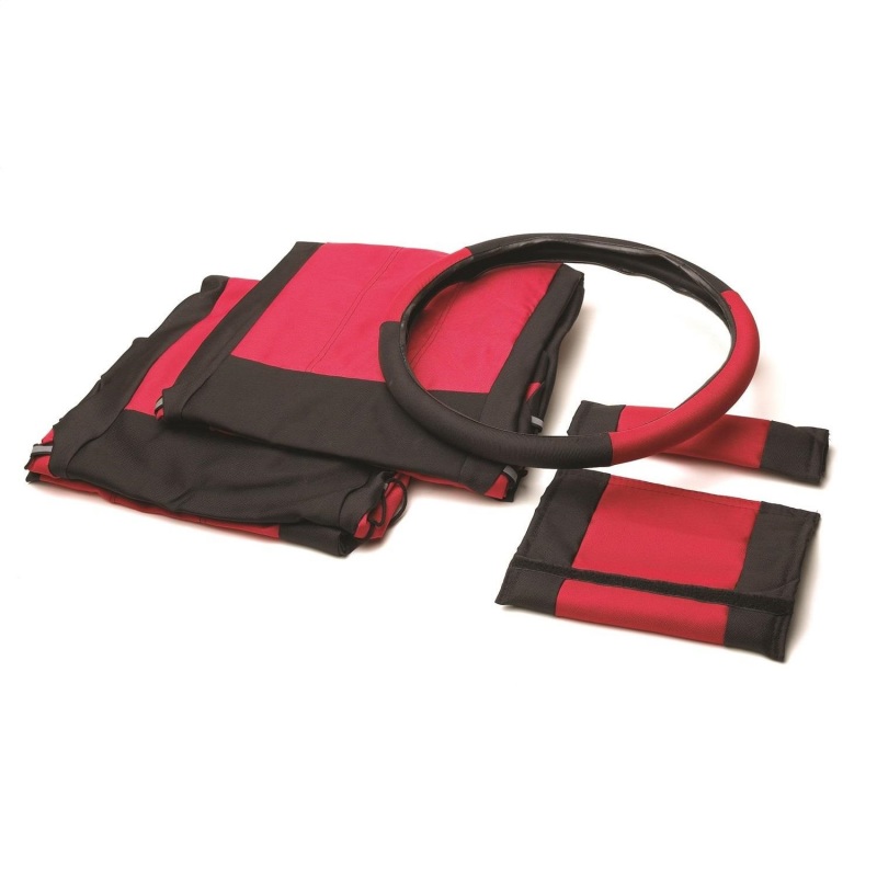 Rampage 1987-1995 Jeep Wrangler(YJ) Comfort Combo Seat Covers – Black/Red