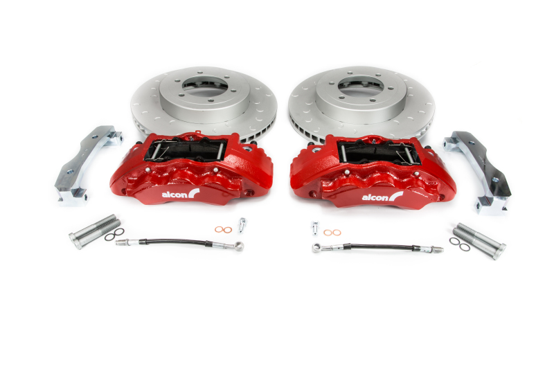 Alcon 2016+ Toyota Tacoma w/ 17in+ Wheels 352x30mm Rotors 6-Piston Calipers Front Brake Kit – Red