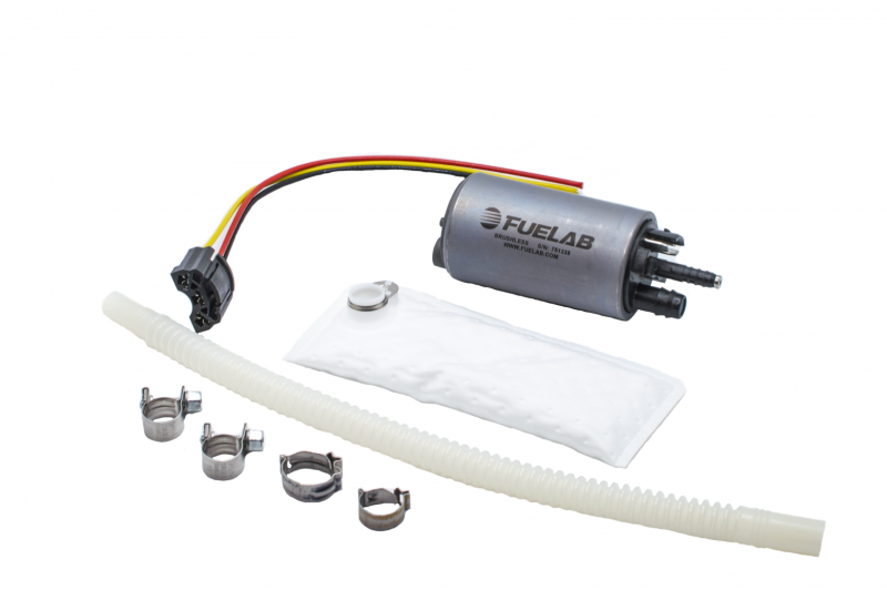 Fuelab 496 In-Tank Brushless Fuel Pump w/9mm Barb & 6mm Barb Siphon – 500 LPH
