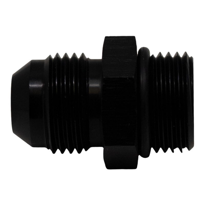 DeatschWerks 8AN ORB Male to 8AN Male Flare Adapter (Incl O-Ring) – Anodized Matte Black
