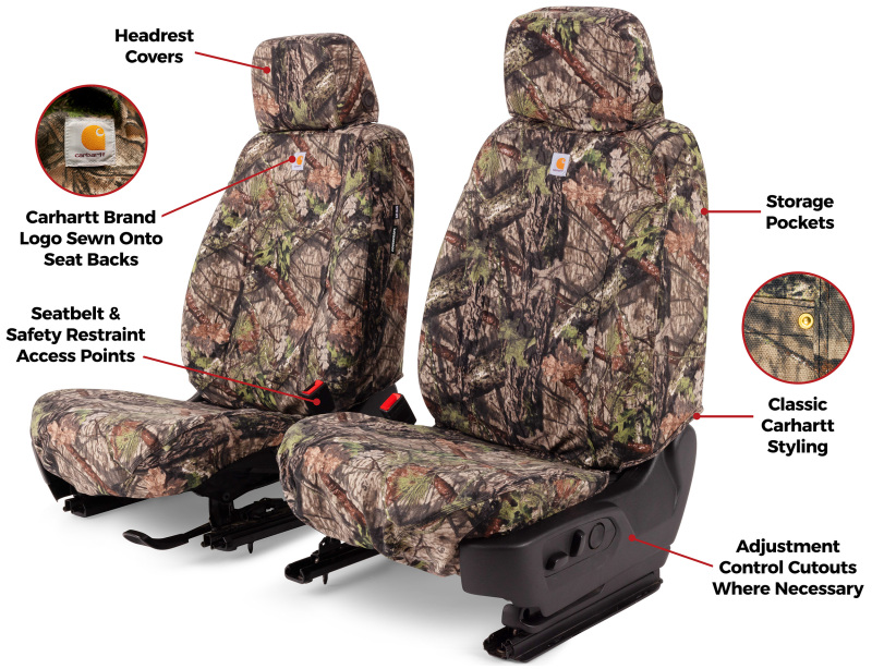 Covercraft 14 Chevrolet/GMC 1500 Carhartt Camo SeatSaver Custom Front Row Seat Covers - Mossy Oak