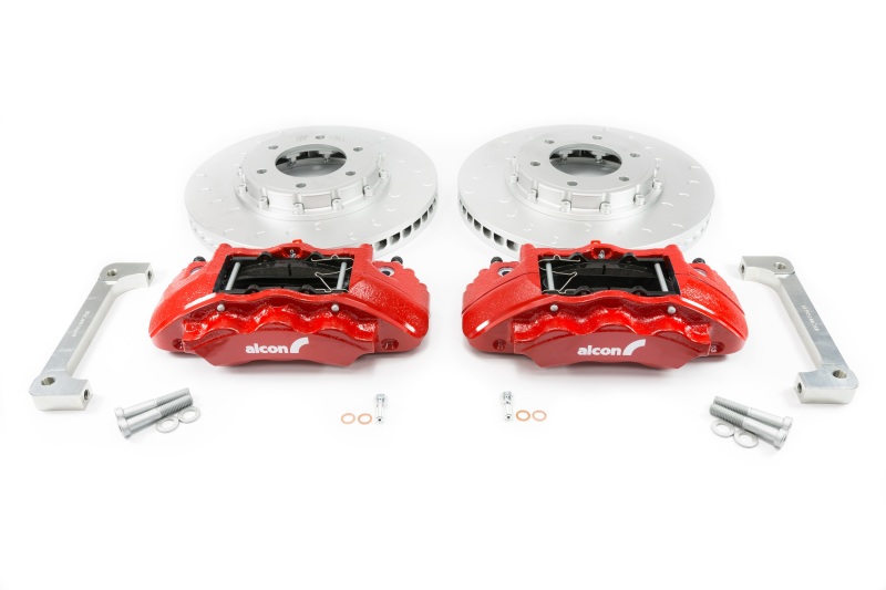 Alcon 2019+ Ford Ranger/2020+ Bronco 2.3L 350x34mm Rotors 6-Piston Calipers Front Brake Kit – Red