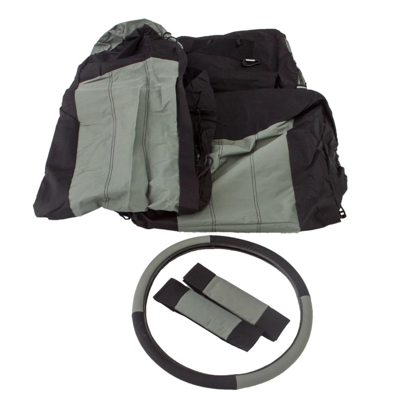 Rampage 1987-1995 Jeep Wrangler(YJ) Comfort Combo Seat Covers – Black/Grey