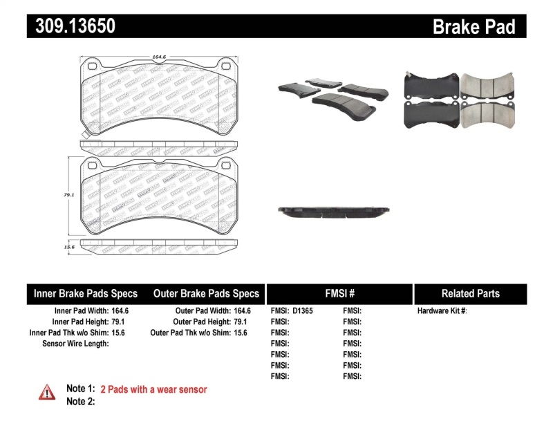 StopTech Performance 08-09 Lexus IS F Front Brake Pads